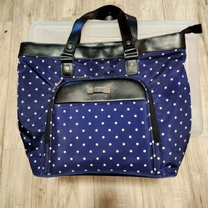 Polka Dot Tote Bag - Navy and Black